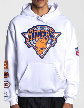 GRENZGAENGER Riders Hoodie white Grösse L *NEU*