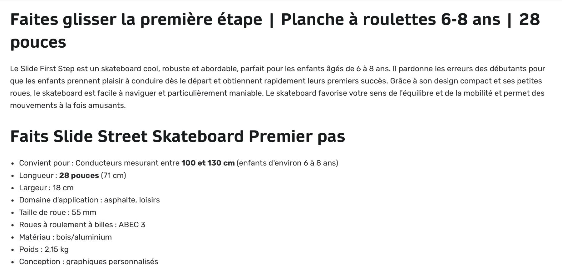 Skateboards: Slide Skateboard 28’’ First Step – Neu (gemäss Beschreibung) aus St-Gingolph von GoldenKeys 2