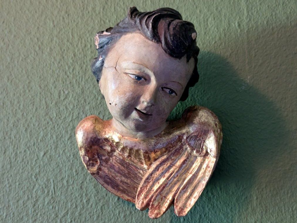 Statuette: Antike Engelsfigur, Engelkopf, Barock Stil, geschnitzt – Usato da Mönchaltorf venduto da Blechfreund 3
