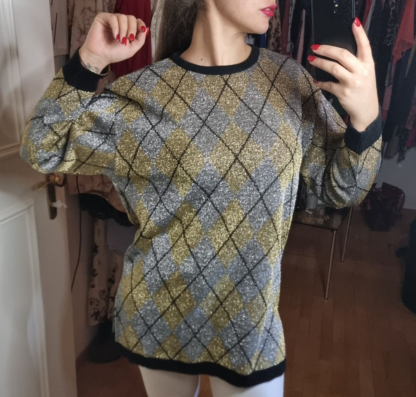 Maglioni & Felpe: Eleganter Vintage Pullover mit Argyle-Muster – Gr. 40/42 – Usato da Wald ZH venduto da CapLux 2