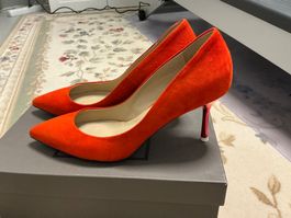 MA&LÒ Damen Pumps Wildleder Orange Gr. 39 – Made in Italy