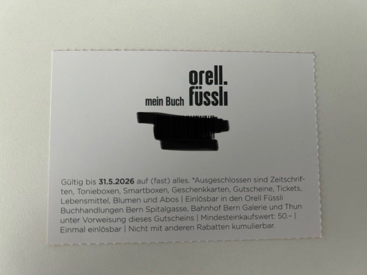 Buoni: Orell Füssli 10.- Rabatt-Gutschein – Nuovo e nell'imballaggio originale da Burgdorf venduto da MCSchweizer88 1