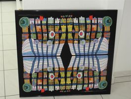 Hundertwasser Seidenfoulard gerahmt NEU