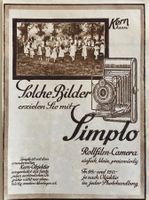 Vintage Reklame, Aarau, Kern Simplo Rollfilm-Camera, 1925