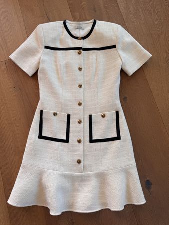 Sandro Jaipur Tweed-Minikleid in Ecru Gr.36