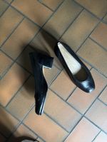 Schwarze Echtleder Pumps Gr. 39
