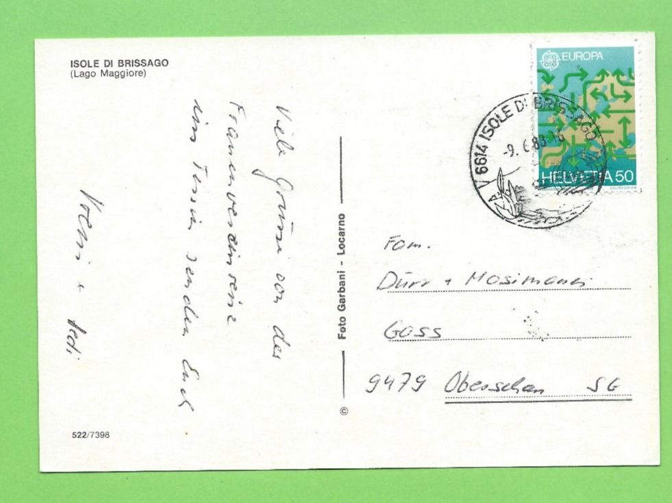 Cartoline postali: Isole di Brisago – Usato da Zürich venduto da t24_de 1