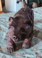 Holz-Bär Skulptur, Handgeschnitzt, Deko-Objekt