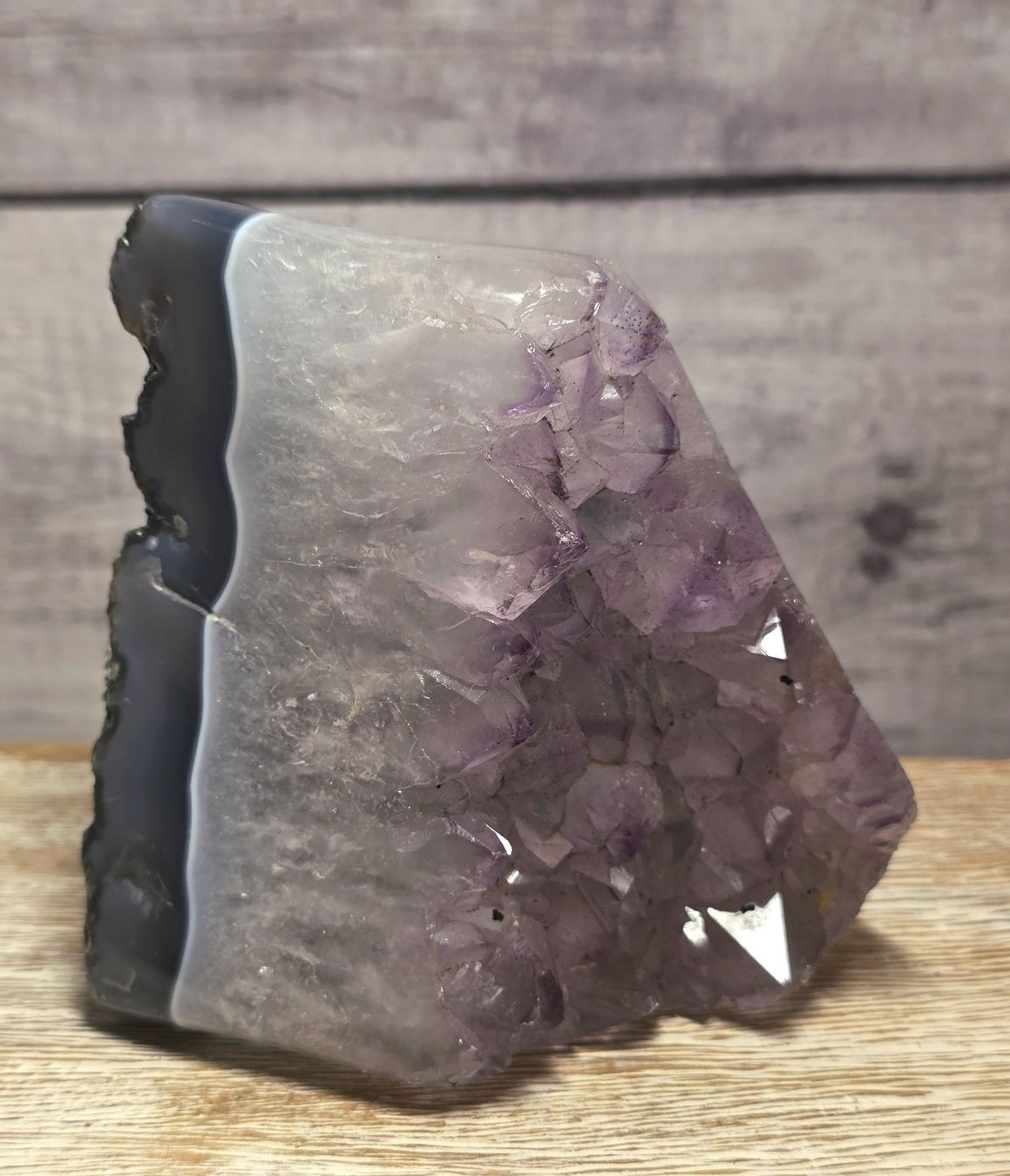 Minerali & Pietre curative: Schöne Achat-Amethyst Freiform 1.026kg – Nuovo e nell'imballaggio originale da Matzingen venduto da Shay_Crystalz