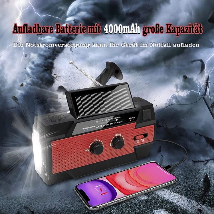 4 Modi & USB Solar Radio mit AM/FM/NOOA (Neu (gemäss Beschreibung)) in ...