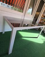 Gartentisch Metall mit Glasplatte 