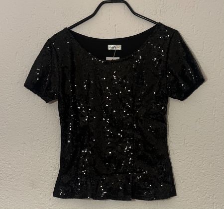 Pailletten-Top, schwarz, Grösse M neu mit Etikett ✨