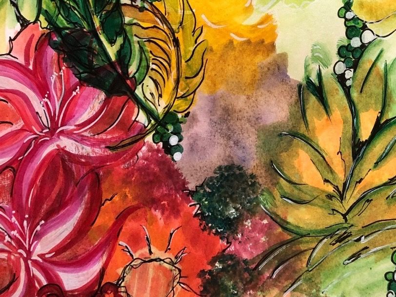 Foto & Immagini: Aquarell "Tropischer Garten" farbenfroh – Nuovo (secondo la descrizione) da Uster venduto da mef_6qpg 2