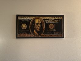 Bild leinwand wandbild 100 dollar