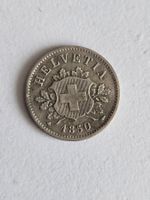 Schweizer 10 Rappen Helvetia 1850 Münze guter Zustand