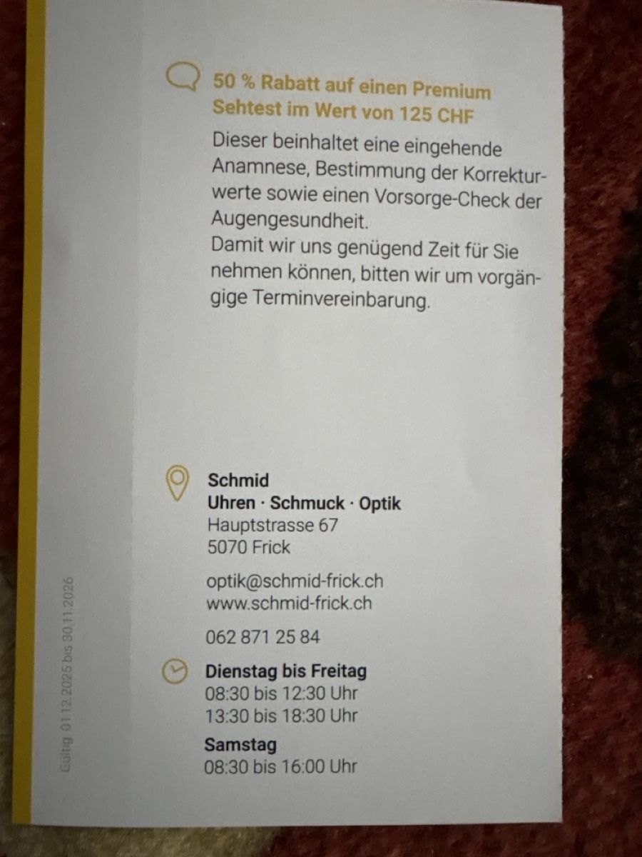 Gutscheine: Trois bons de rabais à Frick – Neu (gemäss Beschreibung) aus Düdingen von Yellow 1