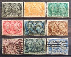 CANADA: 9 timbres de la série du jubilé 1897, O