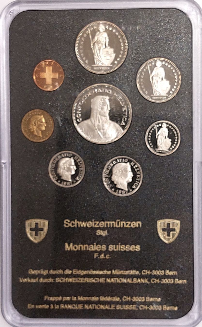 Tutti le monete: Münzsatz Schweiz 1987 stgl. – Nuovo (secondo la descrizione) da Arch venduto da coinsandmore 1