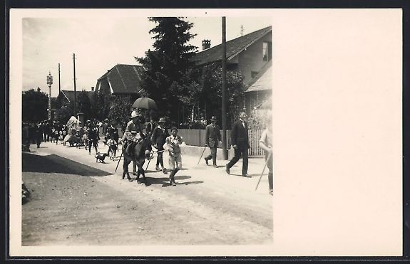 Cartes postales: Worb, Strassenumzug mit Esel und Sonnens – D'occasion à Berlin par bartko-reher