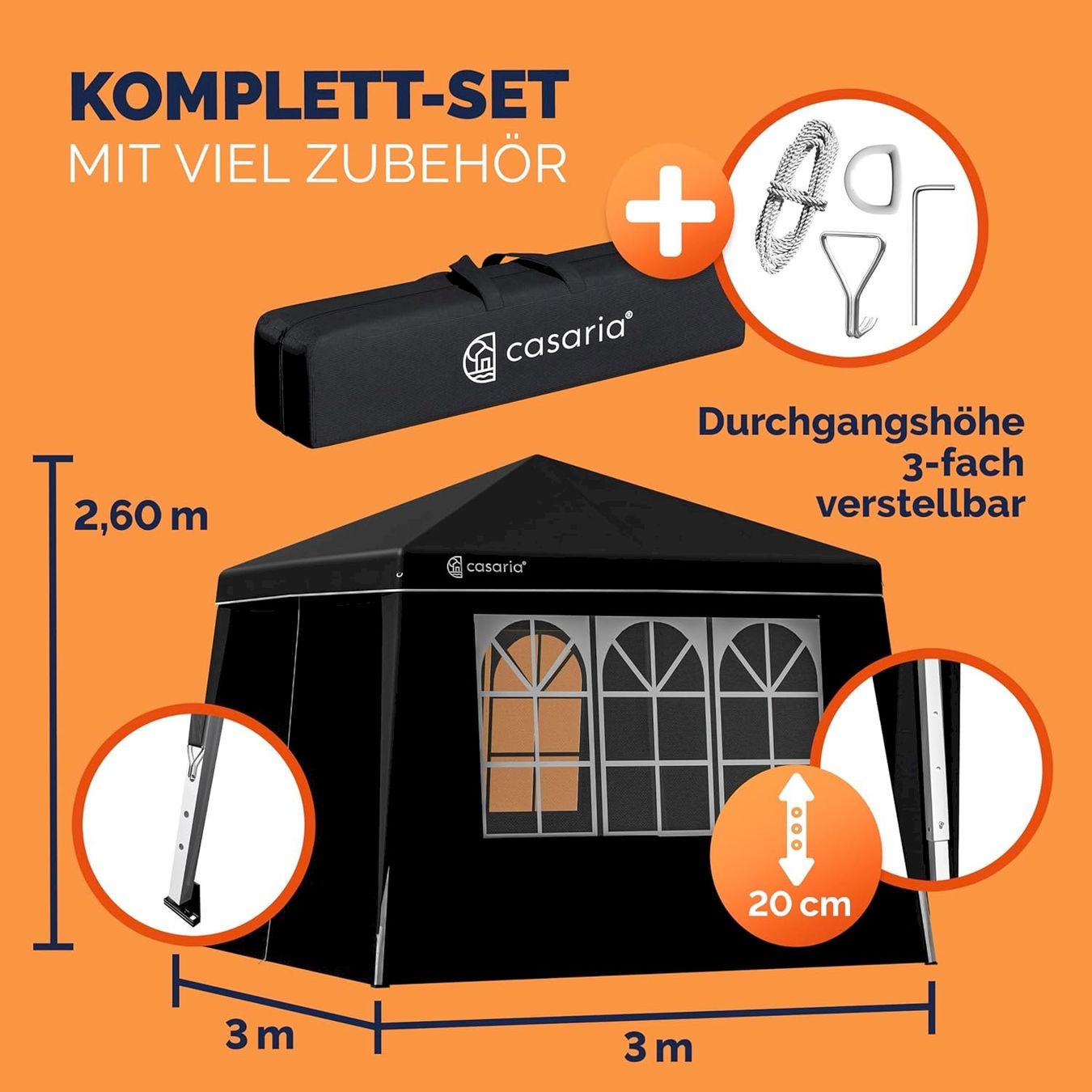 Tende & Padiglioni: Faltpavillon Capri 3x3m + 4 Seitenwänden – Nuovo e nell'imballaggio originale da Bottighofen venduto da zaap 7