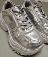 Plateau Sneaker Damen silberfarben Grösse 40