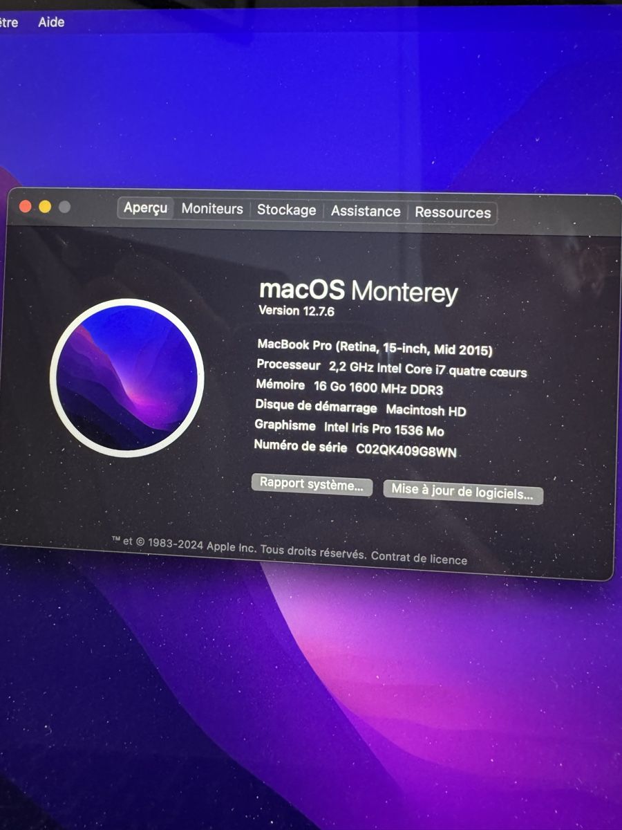 Apple PCs: MacBook Pro 15 – D'occasion à Neuchâtel par FC1996 1