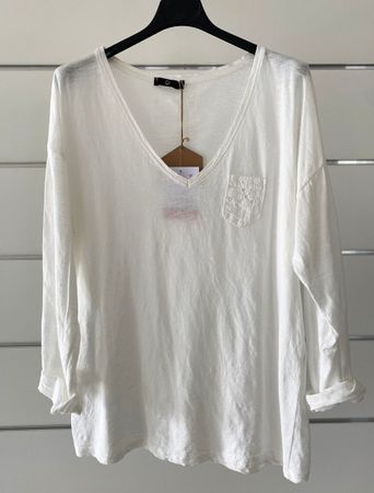 Langarmshirt V-Ausschnitt / Grösse ca. 36 / NEU