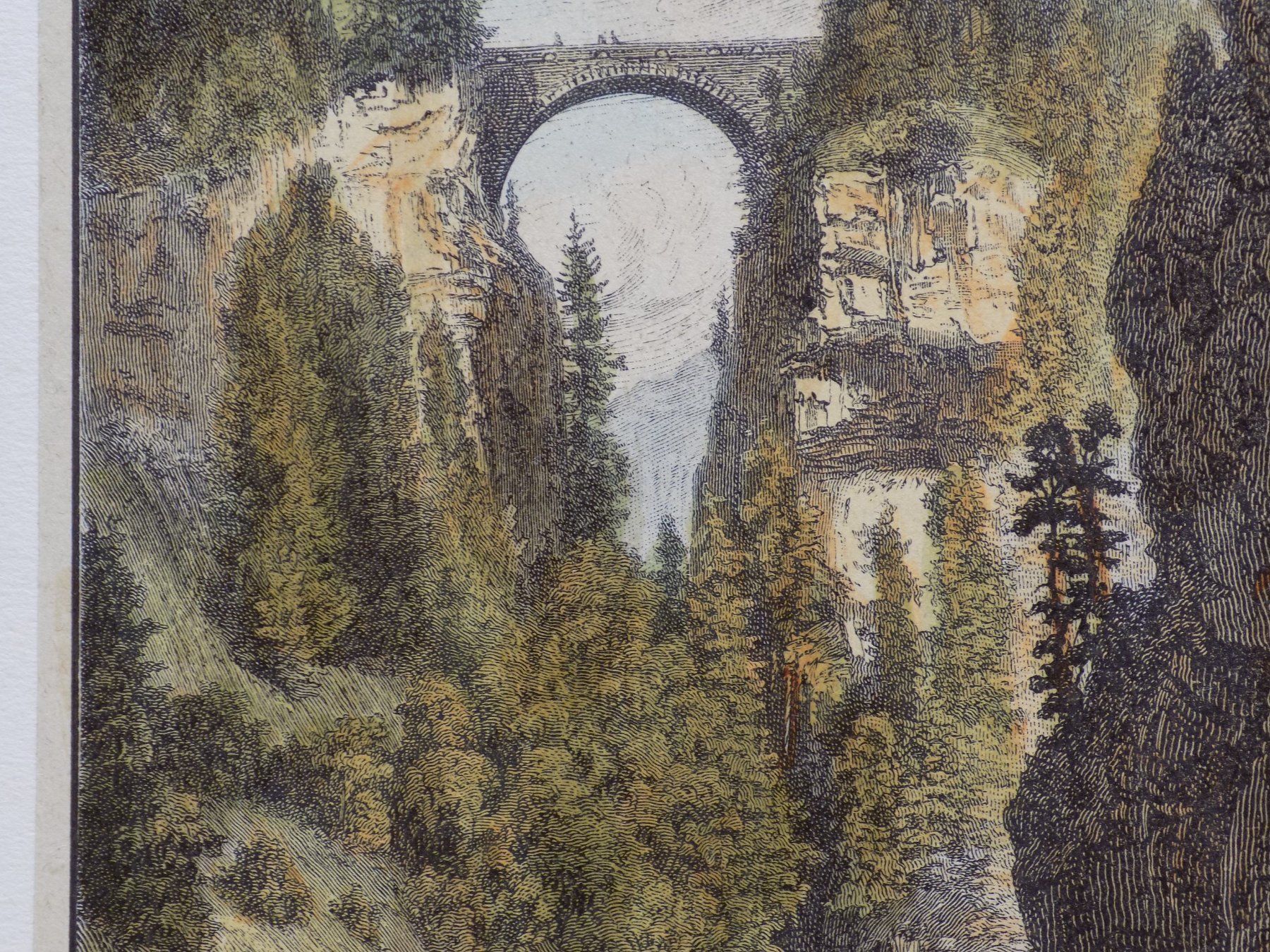 Incisioni: Die Brücke bei Solis koloriert – Usato da Risch venduto da Rischli15 4