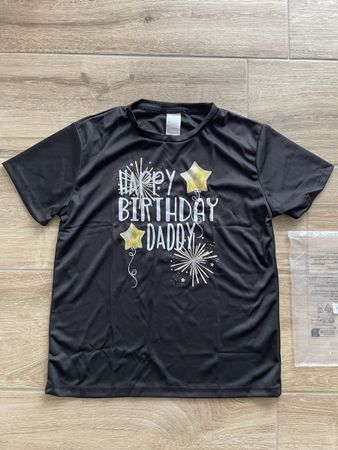 T-Shirt Happy Birthday Daddy schwarz neu ungetragen