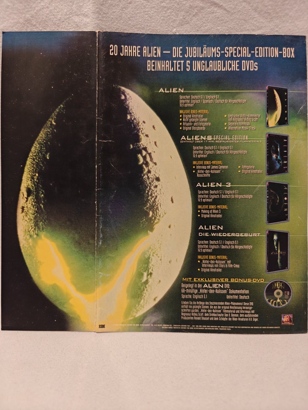 Alle DVDs: Alien Legacy Jubilaeums-Edition 5 DVDs Box Set – Gebraucht aus Gutenswil von Vulcano21 1