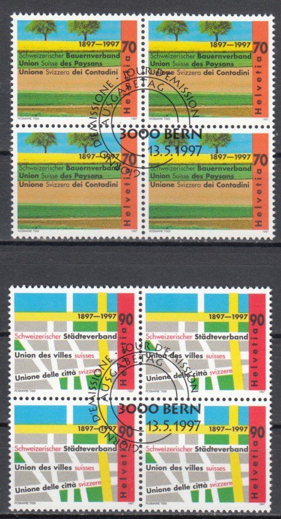 Alle Briefmarken: SBK 920 - 921 im 4er-Block mit ET – Gebraucht aus Bürglen TG von StampGraf