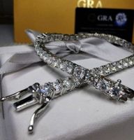 Bracelet argent avec diamants moissanite de 5,6 ct certifiés