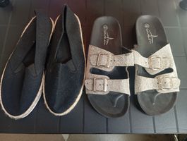 Sommer Schuhe Set, Grösse 40, Schwarz, Glitzer