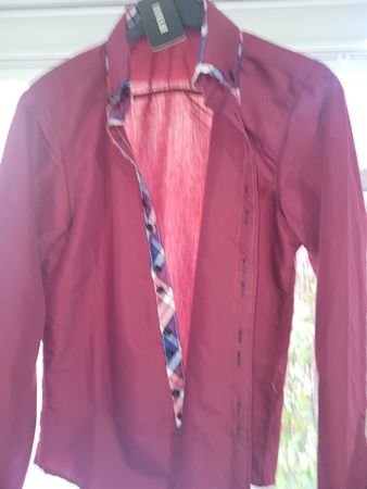 Elegantes FANYEAH Herrenhemd Gr. S, Bordeaux, Neu mit Etiket