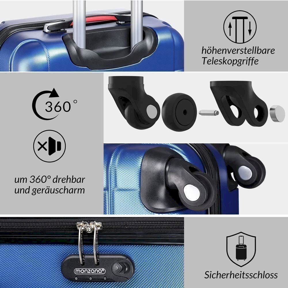 Valigie: Monzana 4er Koffer Set Baseline blau – Nuovo e nell'imballaggio originale da Bottighofen venduto da zaap 3