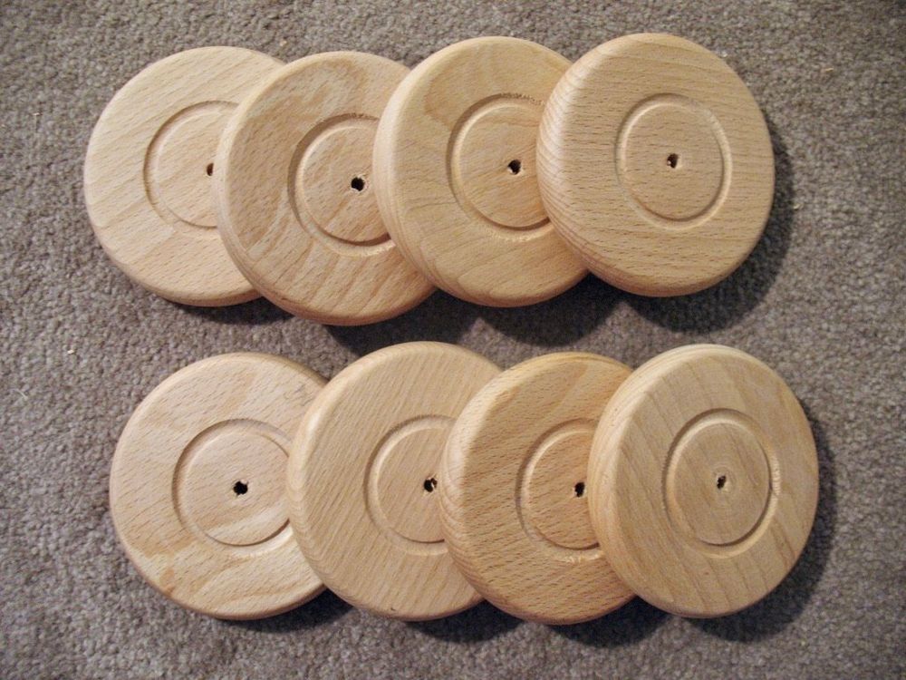 8x Holz Rad Scheibe profiliert Buchenholz massiv 78 mm (Neu (gemäss ...