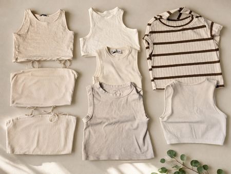 Damen Tanktops 7er Set Grösse S