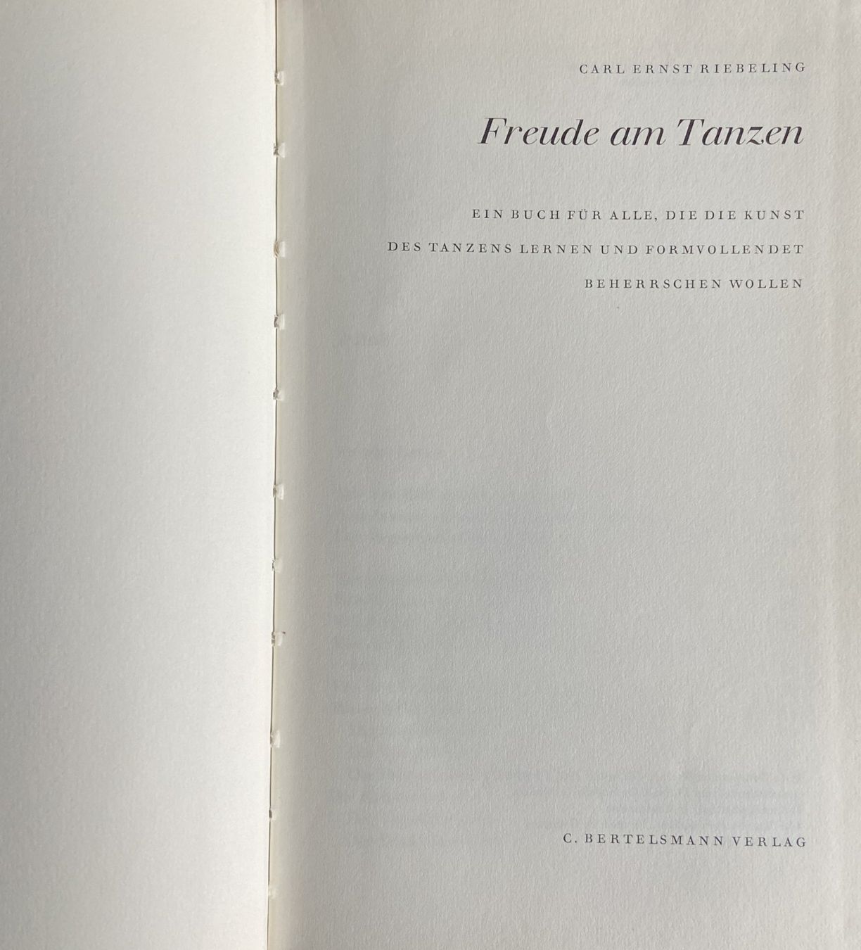 Bücher: Buch Freude am Tanzen von C. E. Riebeling – Gebraucht aus Böckten von Hansi36 1