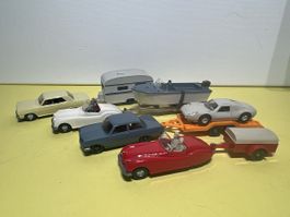 Konvolut Wiking PKWs mit Anhänger in 1/87
