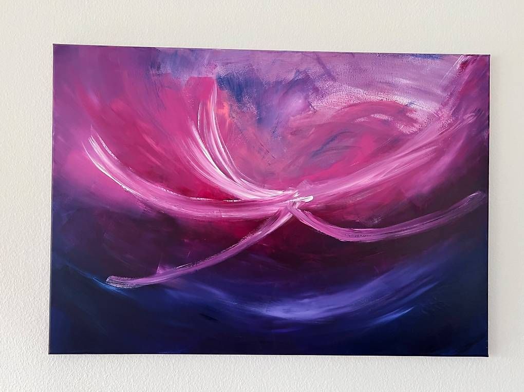 Dipinti: 70x100cm Bild violett-pink "Impuls" – Nuovo e nell'imballaggio originale da Urdorf venduto da manuela4 4