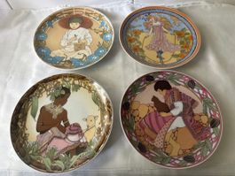 4 Villeroy&Boch Heinrich UNICEF Teller-Set, Jahrgang 1978/79