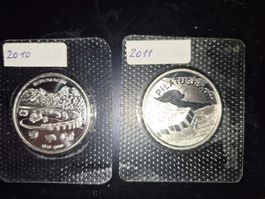 2 pièces de 20 francs suisse 2010/2011