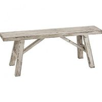 Holzbank Shabby Chic weiss 120 recyceltes Massivholz
