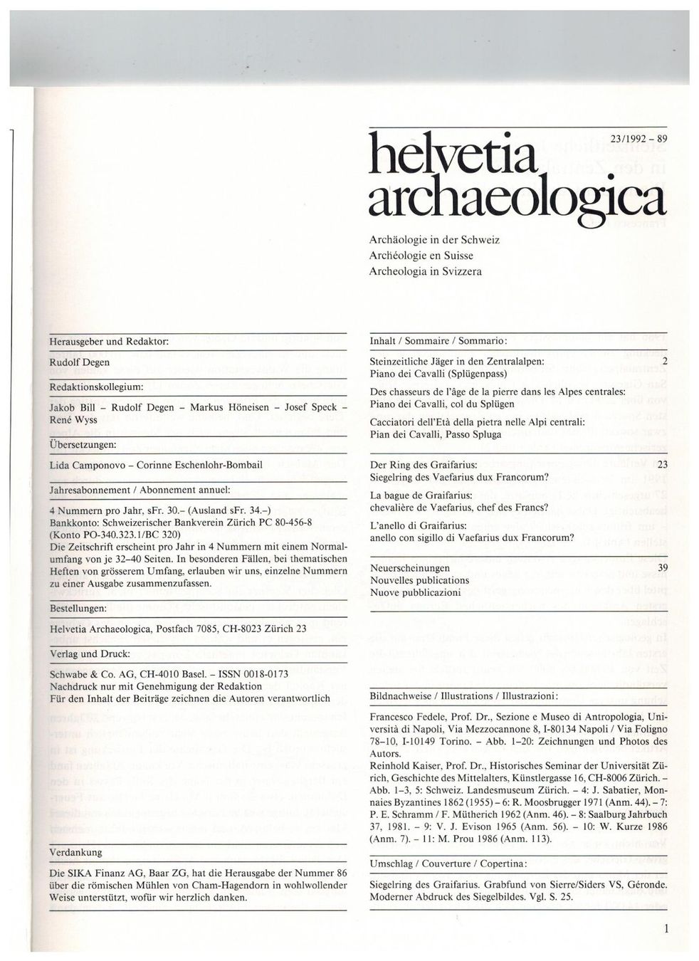 Libri: Archäologie:  Der Ring des Graifarius aus Sierre VS – Nuovo (secondo la descrizione) da Biel-Benken BL venduto da rud_yc8p 1