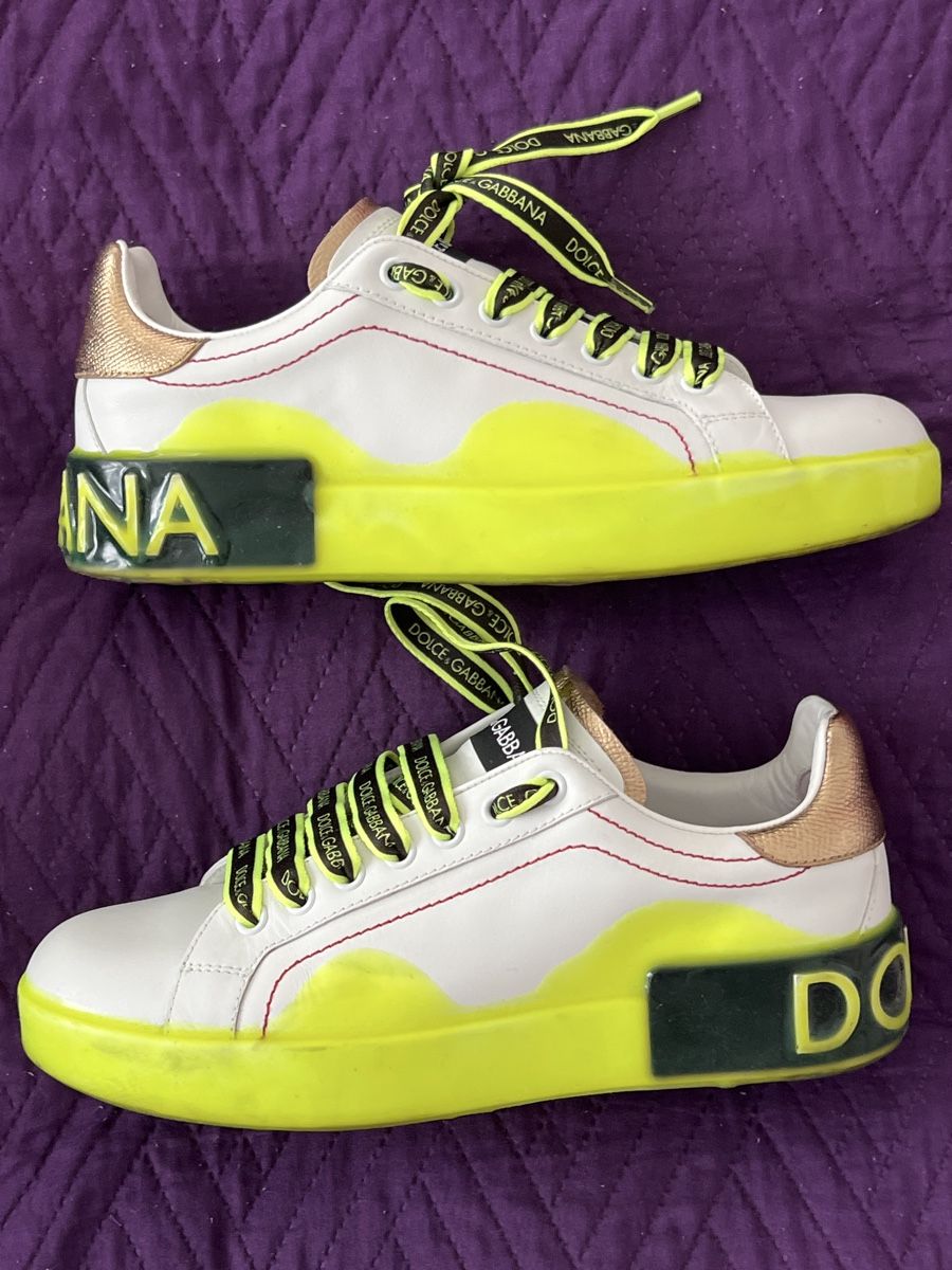 Dolce & Gabbana Scarpe da donna: Baskets Dolce & Gabbana blanches et jaune fluo en 38.5 – Usato da Renens VD venduto da sar_bwz5 6