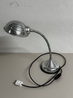 Schreibtischlampe Metall flexibel verstellbar silber 40cm
