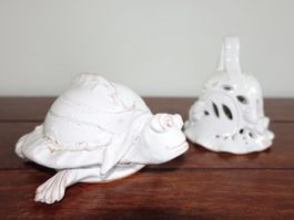 Dekoration Schildkröte + Glocke - Italienische Keramik