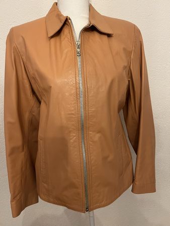 Elegante Echtleder Jacke in Cognac - Top Zustand!