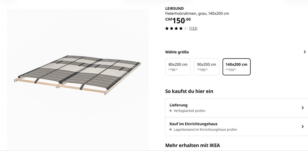 Ikea Letti: Bettgestell mit Rost Ikea – Usato da Zürich venduto da joh_p8wk 3