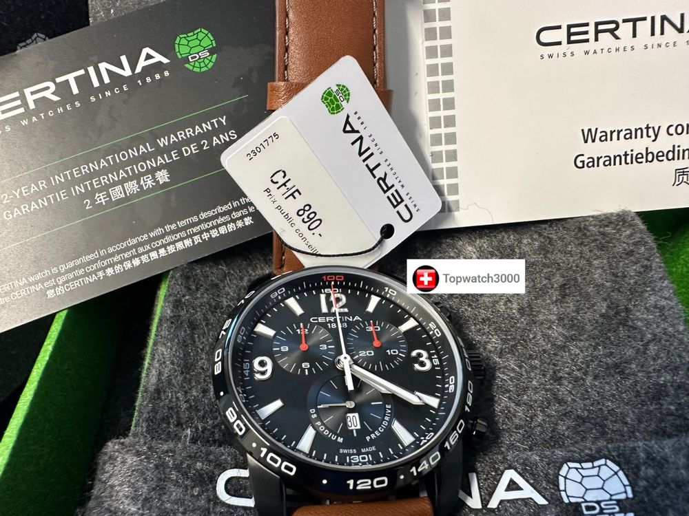 Certina Orologi: Aktion! Certina DS Podium Chronograph neu 890.- mit Garantie – Nuovo e nell'imballaggio originale da Courlevon venduto da Topwatch3000 2